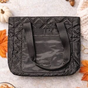 Caitina Black Quilted Tote Bag Lightweight Shoulder Bag